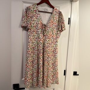 Siren Lily V-neck floral dress with tie front